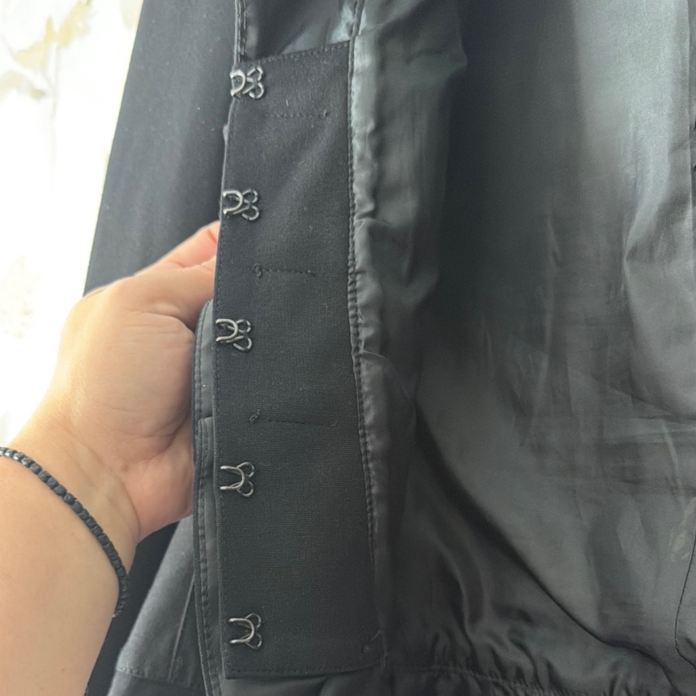 Black Women's Ruffle-Front Jacket - Picture 5 of 6